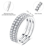 S925 CZ Eternity Wedding Band Engagement Ring for Women