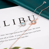 925 Silver Bracelet Moonstone Zircon Chain Fine Jewelry