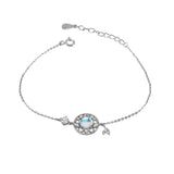 925 Silver Bracelet Moonstone Zircon Chain Fine Jewelry
