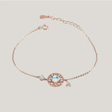 925 Silver Bracelet Moonstone Zircon Chain Fine Jewelry