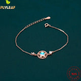 925 Silver Bracelet Moonstone Zircon Chain Fine Jewelry