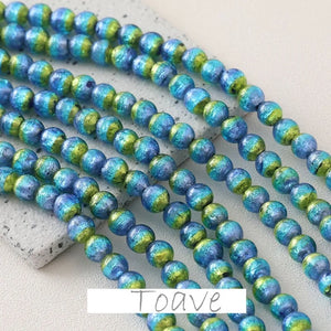 Fantasy Glass Beads Purple Yellow Gradient Hand Beading Material