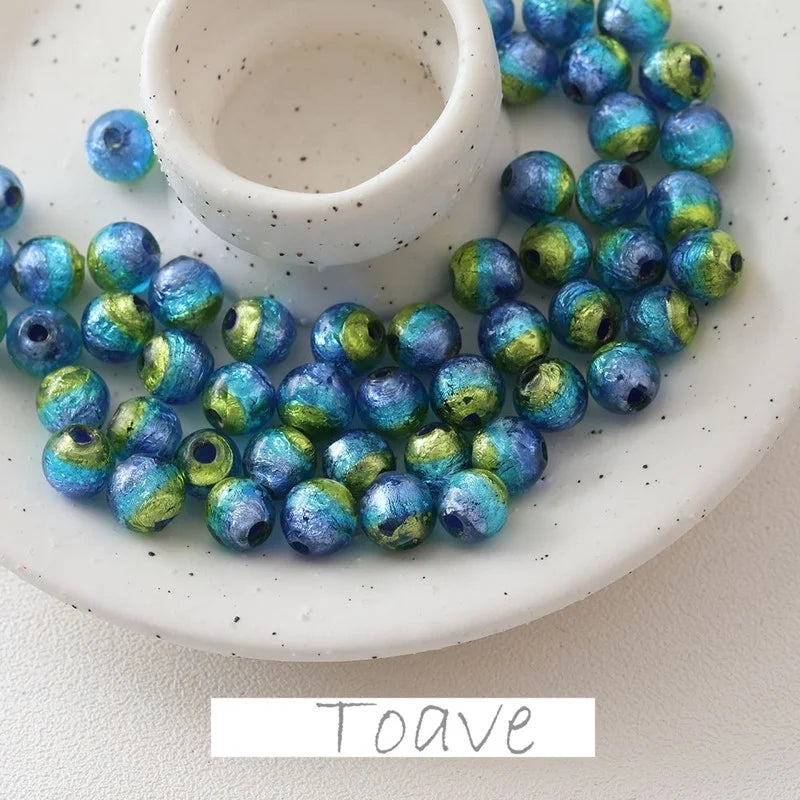 Fantasy Glass Beads Purple Yellow Gradient Hand Beading Material