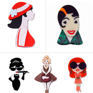 Farlena Animal Acrylic Brooch For Women Stitching Resin bird Brooch Pins