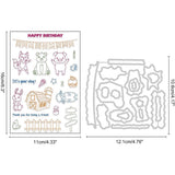 Farm Animals Cutting Dies and Stamps Set with Fence Shape