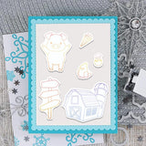Farm Animals Cutting Dies and Stamps Set with Fence Shape