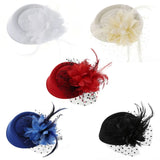Fascinator Hats Headband Feather Flower Brides Hair Accessories Wedding