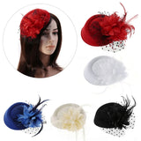 Fascinator Hats Headband Feather Flower Brides Hair Accessories Wedding