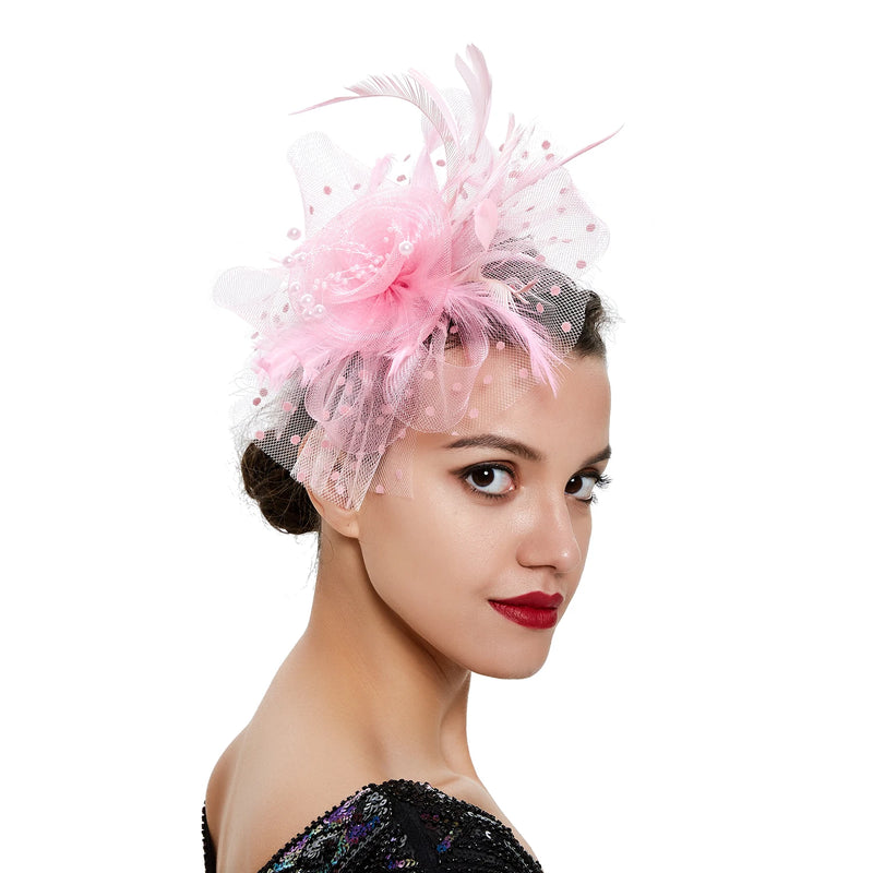 Feather Flower Headdress Hat Hair Accessories Headband Wedding Party