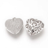 5pcs Brass CZ Heart Pendants for Necklace DIY