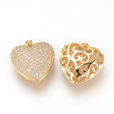 5pcs Brass CZ Heart Pendants for Necklace DIY