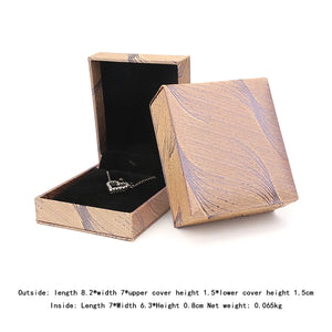 Silk Brocade Jewelry Gift Boxes in 4 Colors - Portable Pendent Ring Packaging