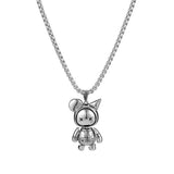 Titanium Steel Doll Robot Pendant Necklace for Men and Women