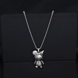 Titanium Steel Doll Robot Pendant Necklace for Men and Women
