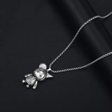 Titanium Steel Doll Robot Pendant Necklace for Men and Women
