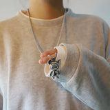 Titanium Steel Doll Robot Pendant Necklace for Men and Women