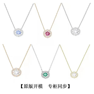 Crystal Beating Heart Necklace Austrian Element Crystal Collarbone Chain