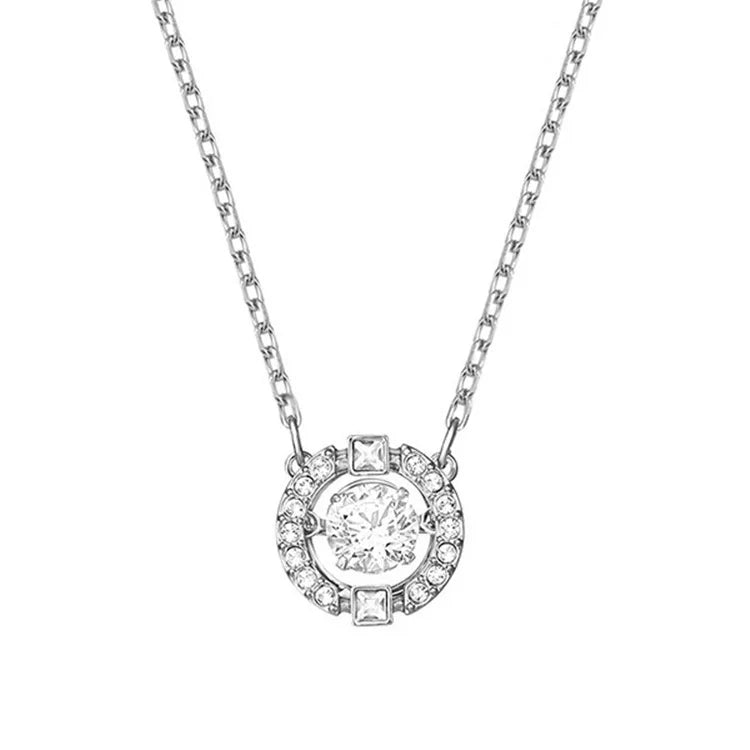 Crystal Beating Heart Necklace Austrian Element Crystal Collarbone Chain