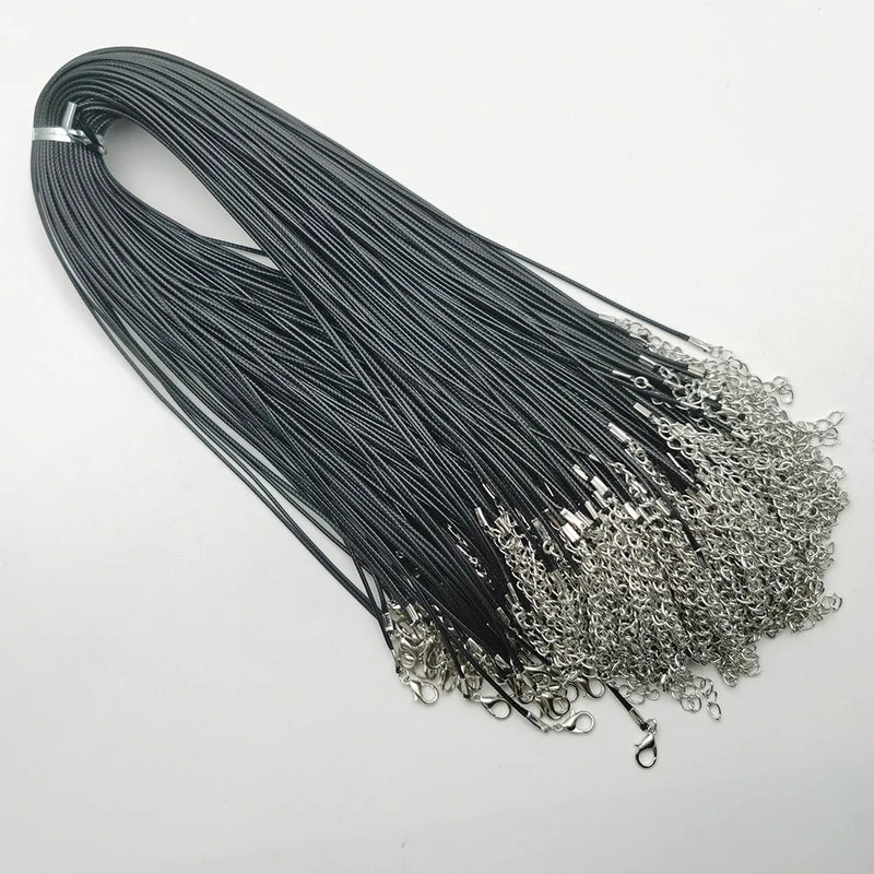 Mixed Wax Rope Lobster Clasp Necklace Lanyard Jewelry Pendant Cords 100pc
