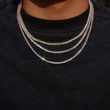 Rhinestone Men's Hip Hop Necklace Ice Tennis Chain Women's Necklace