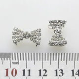 10pcs 18mm*12mm Rhinestone Button Slider for Wedding Clothing