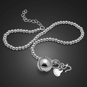 925 Sterling Silver Bells Anklets Beach Foot Beads Anklets Bohemia Bracelet