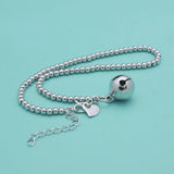 925 Sterling Silver Bells Anklets Beach Foot Beads Anklets Bohemia Bracelet