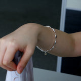925 Silver Bracelet Woman Geometric Droplet Cuff Bangle Jewelry