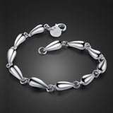 925 Silver Bracelet Woman Geometric Droplet Cuff Bangle Jewelry