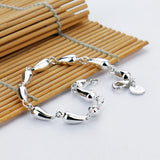 925 Silver Bracelet Woman Geometric Droplet Cuff Bangle Jewelry