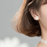 925 Sterling Silver Daisy Flower Stud Earrings Women Jewelry