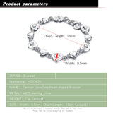 925 Sterling Silver Heart Bracelet Bohemia Hand Jewelry Gift