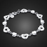 925 Sterling Silver Heart Bracelet Bohemia Hand Jewelry Gift