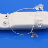 925 Silver Heart Pendant Anklet Beach Sandal Bracelet Foot Jewelry
