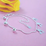 925 Silver Heart Pendant Anklet Beach Sandal Bracelet Foot Jewelry