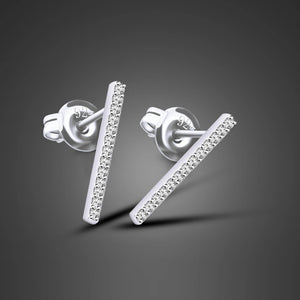 925 Silver T Bar Earrings For Women Ear Studs Fine Jewelry Gift