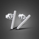 925 Silver T Bar Earrings For Women Ear Studs Fine Jewelry Gift