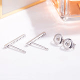 925 Silver T Bar Earrings For Women Ear Studs Fine Jewelry Gift