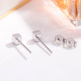 925 Sterling Silver Square Bar Earrings for Women