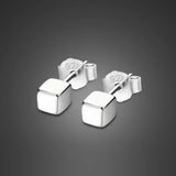 925 Sterling Silver Square Bar Earrings for Women