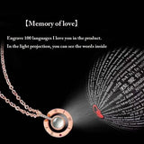 100 Languages I Love You Projection Couple Pendant Necklace