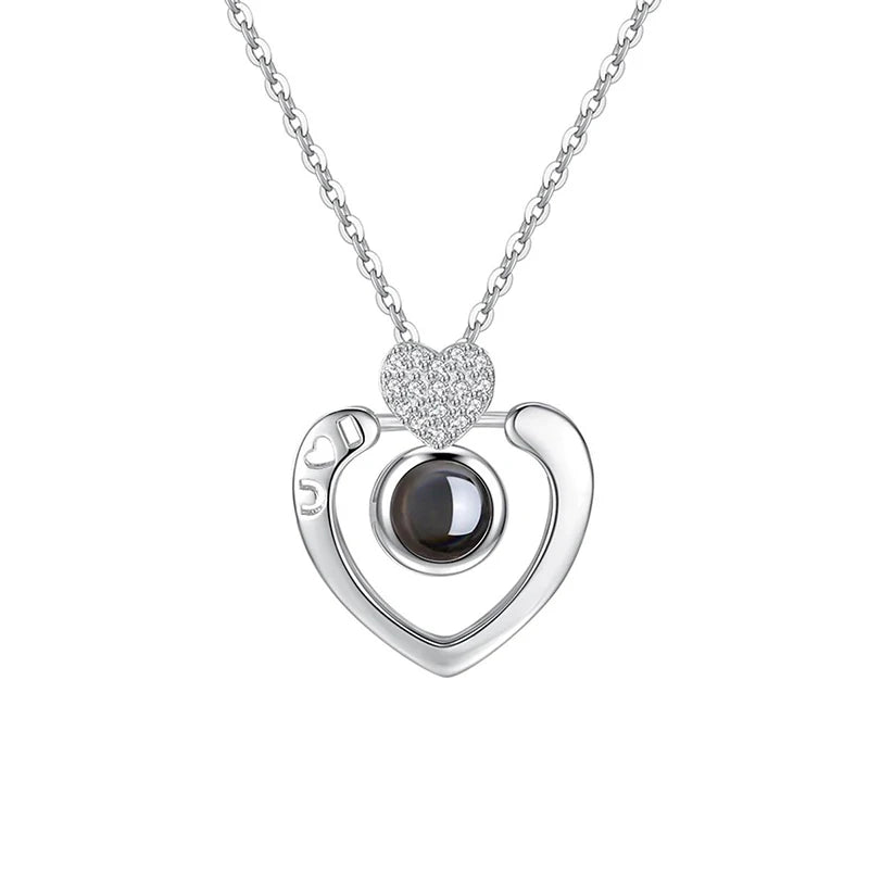 100 Languages I Love You Projection Couple Pendant Necklace