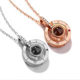 100 Languages I Love You Projection Couple Pendant Necklace