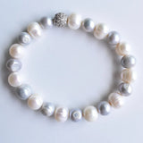 Freshwater Pearl Round Beads Bracelet for Women Men