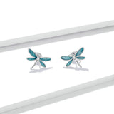 S925 Sterling Silver Dragonfly Earrings Zircon Drop Oil Earrings