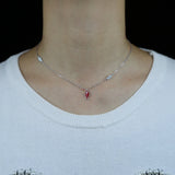 925 Sterling Silver Enamel Red Fish Pendant Necklace Women Party Fine Jewelry
