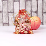 100pcs Mixed Rose Christmas Wedding Organza Gift Bags 9x12cm