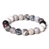 Mixed Natural Stone Bead Bracelet Agate Streche Men Women Jewelry
