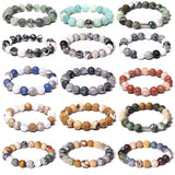 Mixed Natural Stone Bead Bracelet Agate Streche Men Women Jewelry