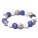 Mixed Natural Stone Bead Bracelet Agate Streche Men Women Jewelry